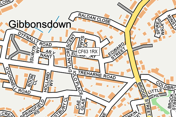 CF63 1RX map - OS OpenMap – Local (Ordnance Survey)