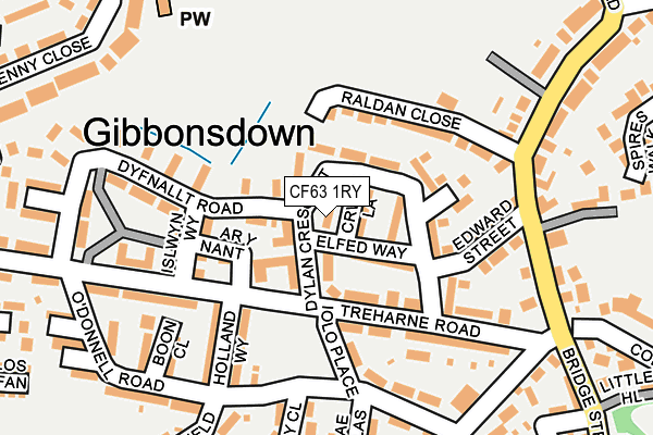 CF63 1RY map - OS OpenMap – Local (Ordnance Survey)