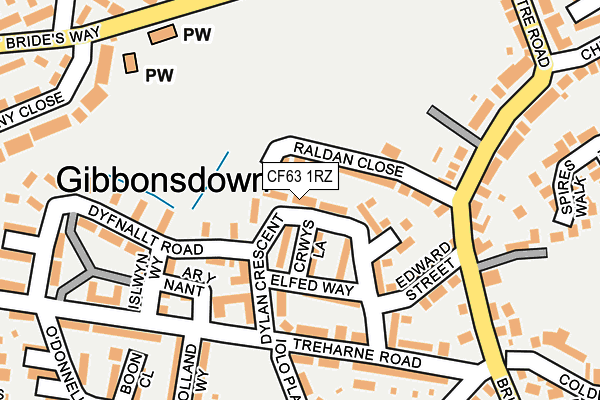 CF63 1RZ map - OS OpenMap – Local (Ordnance Survey)