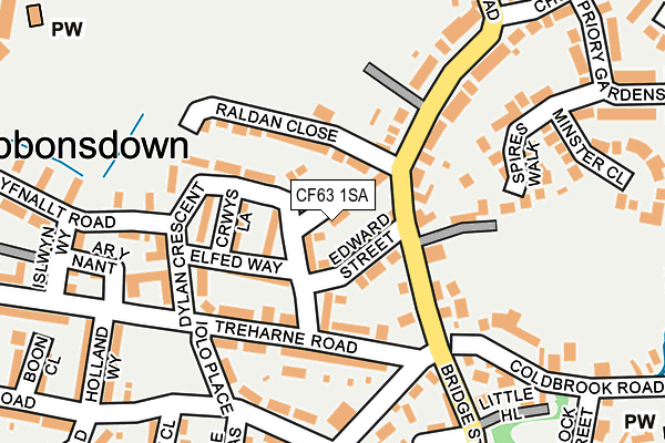 CF63 1SA map - OS OpenMap – Local (Ordnance Survey)