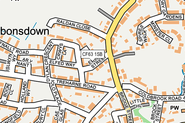 CF63 1SB map - OS OpenMap – Local (Ordnance Survey)