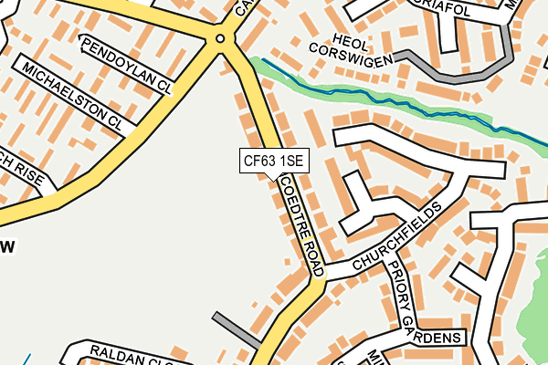 CF63 1SE map - OS OpenMap – Local (Ordnance Survey)
