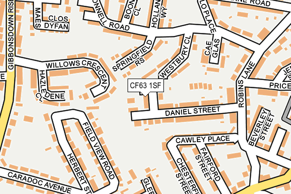 CF63 1SF map - OS OpenMap – Local (Ordnance Survey)