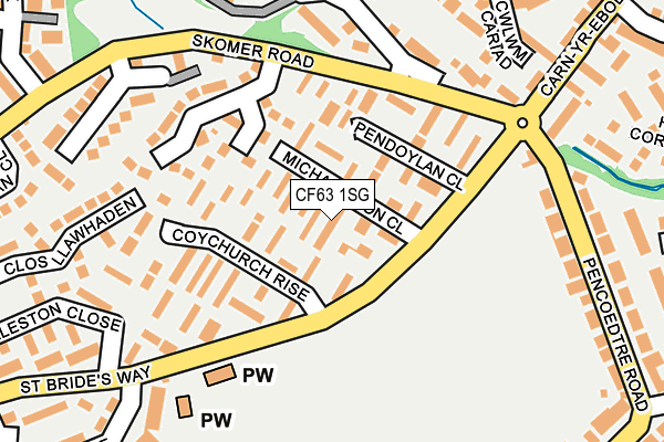 CF63 1SG map - OS OpenMap – Local (Ordnance Survey)