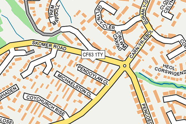 CF63 1TY map - OS OpenMap – Local (Ordnance Survey)