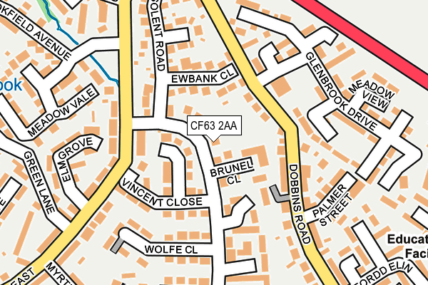 CF63 2AA map - OS OpenMap – Local (Ordnance Survey)