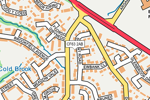 CF63 2AB map - OS OpenMap – Local (Ordnance Survey)