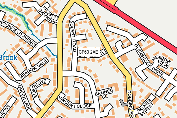 CF63 2AE map - OS OpenMap – Local (Ordnance Survey)