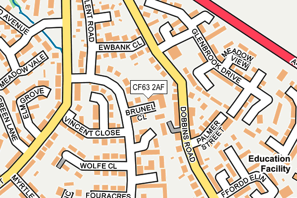 CF63 2AF map - OS OpenMap – Local (Ordnance Survey)