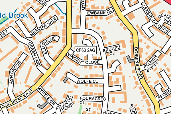 CF63 2AG map - OS OpenMap – Local (Ordnance Survey)