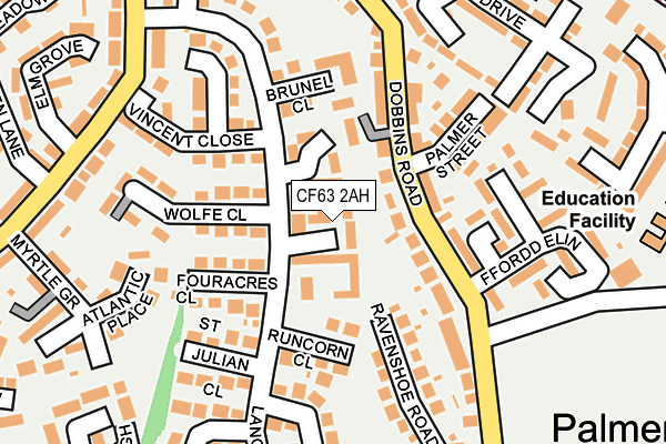 CF63 2AH map - OS OpenMap – Local (Ordnance Survey)