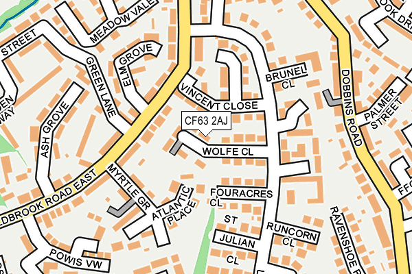 CF63 2AJ map - OS OpenMap – Local (Ordnance Survey)