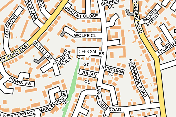 CF63 2AL map - OS OpenMap – Local (Ordnance Survey)