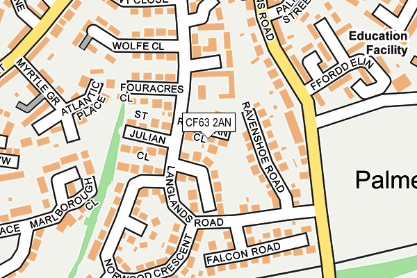 CF63 2AN map - OS OpenMap – Local (Ordnance Survey)