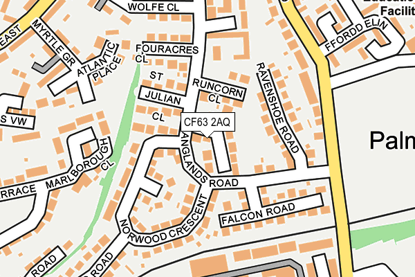 CF63 2AQ map - OS OpenMap – Local (Ordnance Survey)