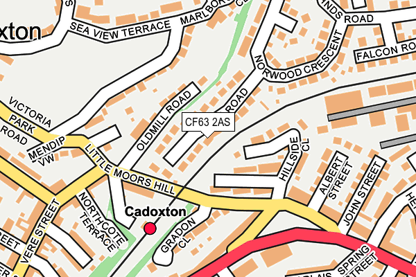 CF63 2AS map - OS OpenMap – Local (Ordnance Survey)