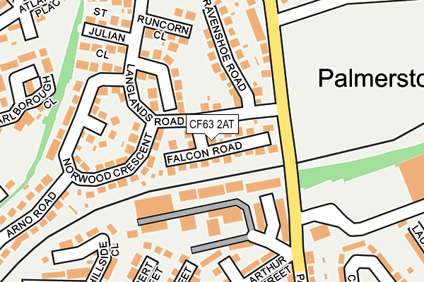 CF63 2AT map - OS OpenMap – Local (Ordnance Survey)