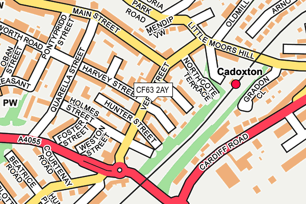 CF63 2AY map - OS OpenMap – Local (Ordnance Survey)