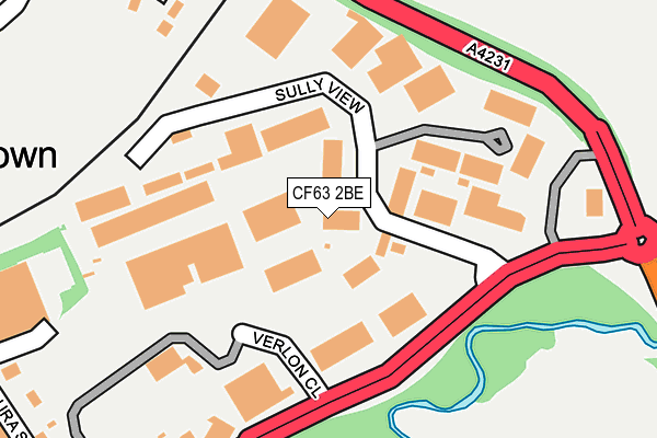 CF63 2BE map - OS OpenMap – Local (Ordnance Survey)