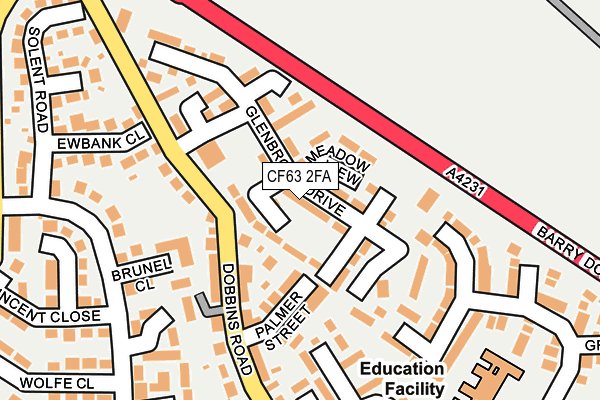 CF63 2FA map - OS OpenMap – Local (Ordnance Survey)