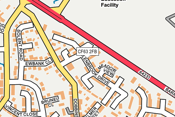 CF63 2FB map - OS OpenMap – Local (Ordnance Survey)