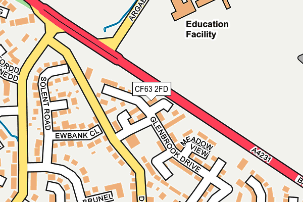 CF63 2FD map - OS OpenMap – Local (Ordnance Survey)