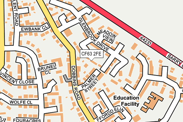 CF63 2FE map - OS OpenMap – Local (Ordnance Survey)