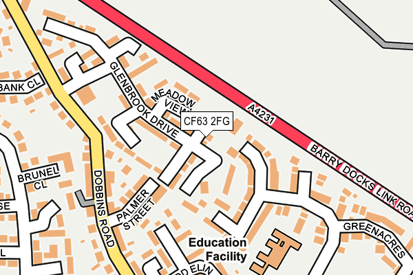 CF63 2FG map - OS OpenMap – Local (Ordnance Survey)