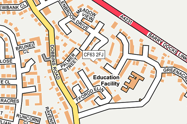 CF63 2FJ map - OS OpenMap – Local (Ordnance Survey)