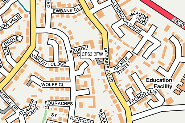 CF63 2FW map - OS OpenMap – Local (Ordnance Survey)