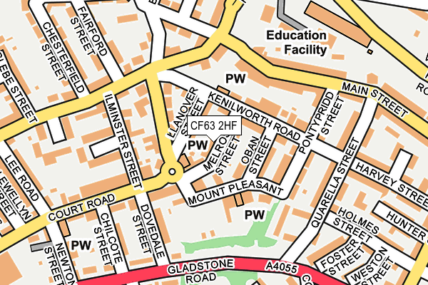 CF63 2HF map - OS OpenMap – Local (Ordnance Survey)