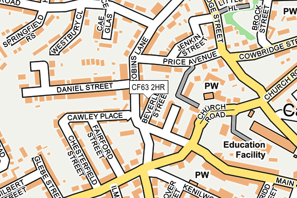 CF63 2HR map - OS OpenMap – Local (Ordnance Survey)