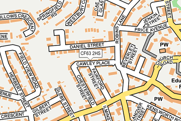 CF63 2HS map - OS OpenMap – Local (Ordnance Survey)