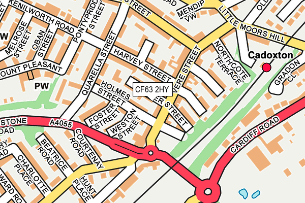 CF63 2HY map - OS OpenMap – Local (Ordnance Survey)