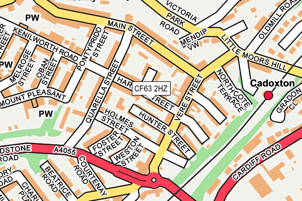 CF63 2HZ map - OS OpenMap – Local (Ordnance Survey)