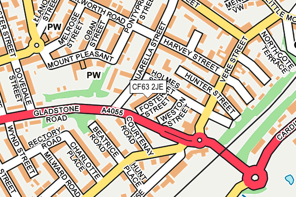 CF63 2JE map - OS OpenMap – Local (Ordnance Survey)