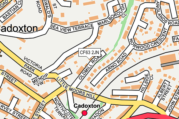 CF63 2JN map - OS OpenMap – Local (Ordnance Survey)