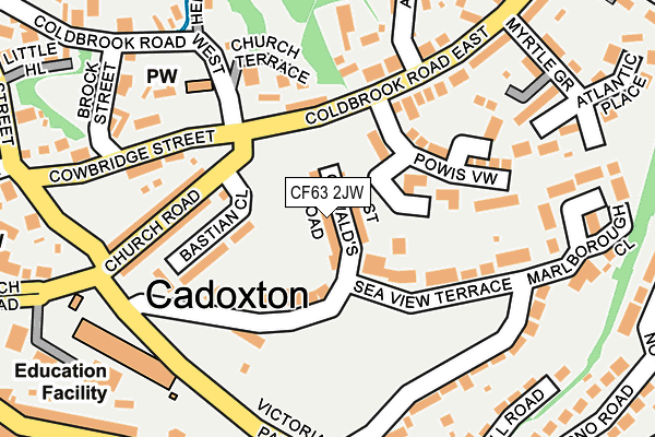 CF63 2JW map - OS OpenMap – Local (Ordnance Survey)