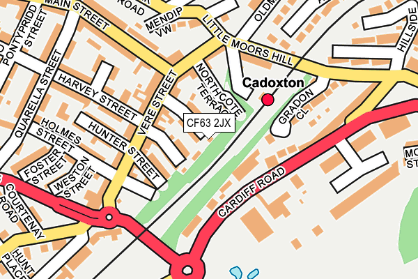 CF63 2JX map - OS OpenMap – Local (Ordnance Survey)