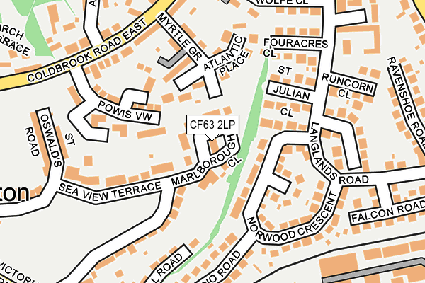 CF63 2LP map - OS OpenMap – Local (Ordnance Survey)