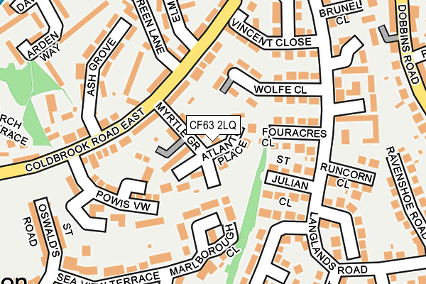 CF63 2LQ map - OS OpenMap – Local (Ordnance Survey)