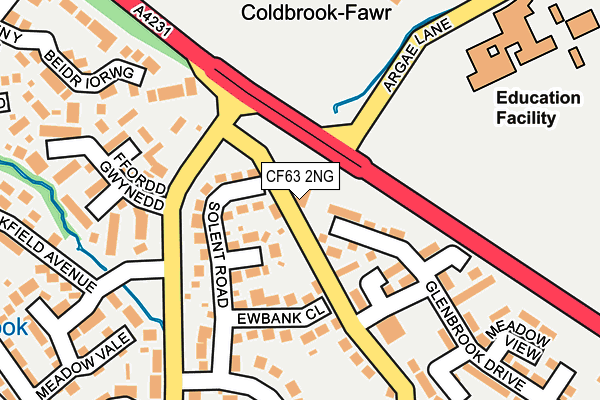 CF63 2NG map - OS OpenMap – Local (Ordnance Survey)