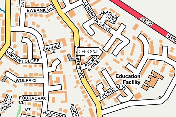 CF63 2NJ map - OS OpenMap – Local (Ordnance Survey)