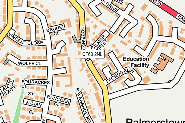 CF63 2NL map - OS OpenMap – Local (Ordnance Survey)