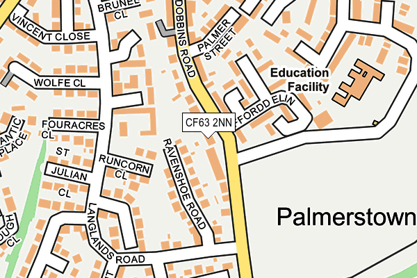 CF63 2NN map - OS OpenMap – Local (Ordnance Survey)