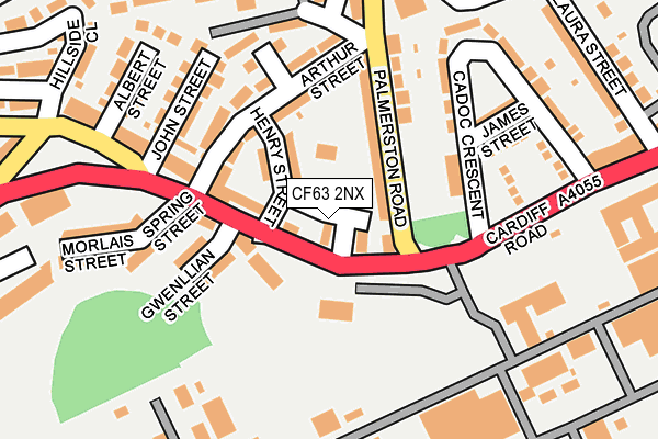 CF63 2NX map - OS OpenMap – Local (Ordnance Survey)