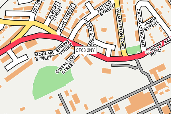 CF63 2NY map - OS OpenMap – Local (Ordnance Survey)