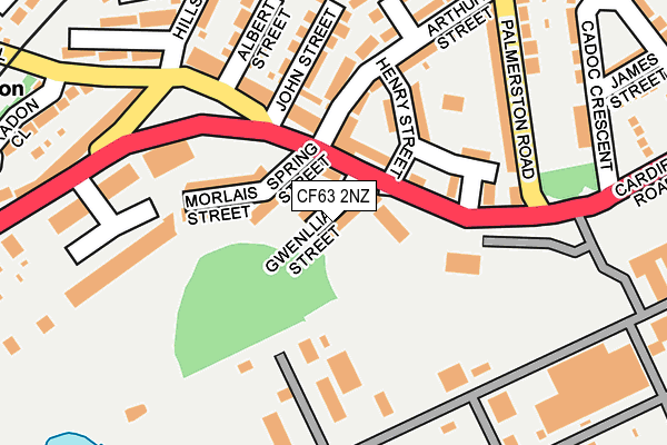 CF63 2NZ map - OS OpenMap – Local (Ordnance Survey)