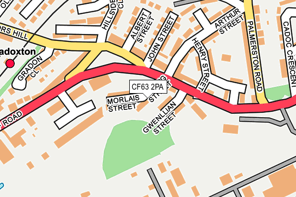 CF63 2PA map - OS OpenMap – Local (Ordnance Survey)