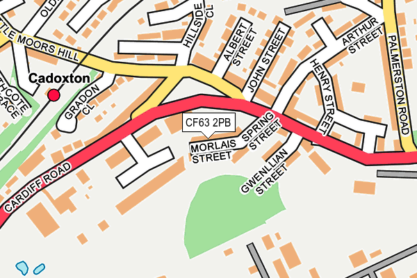 CF63 2PB map - OS OpenMap – Local (Ordnance Survey)